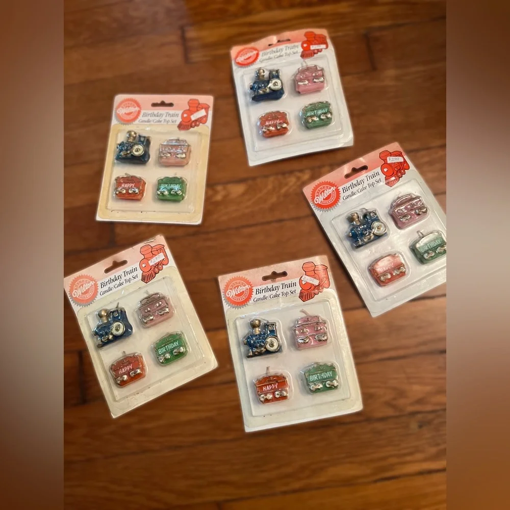 Vintage Wilton Birthday Train Candle Cake Topper Packs (5ct)